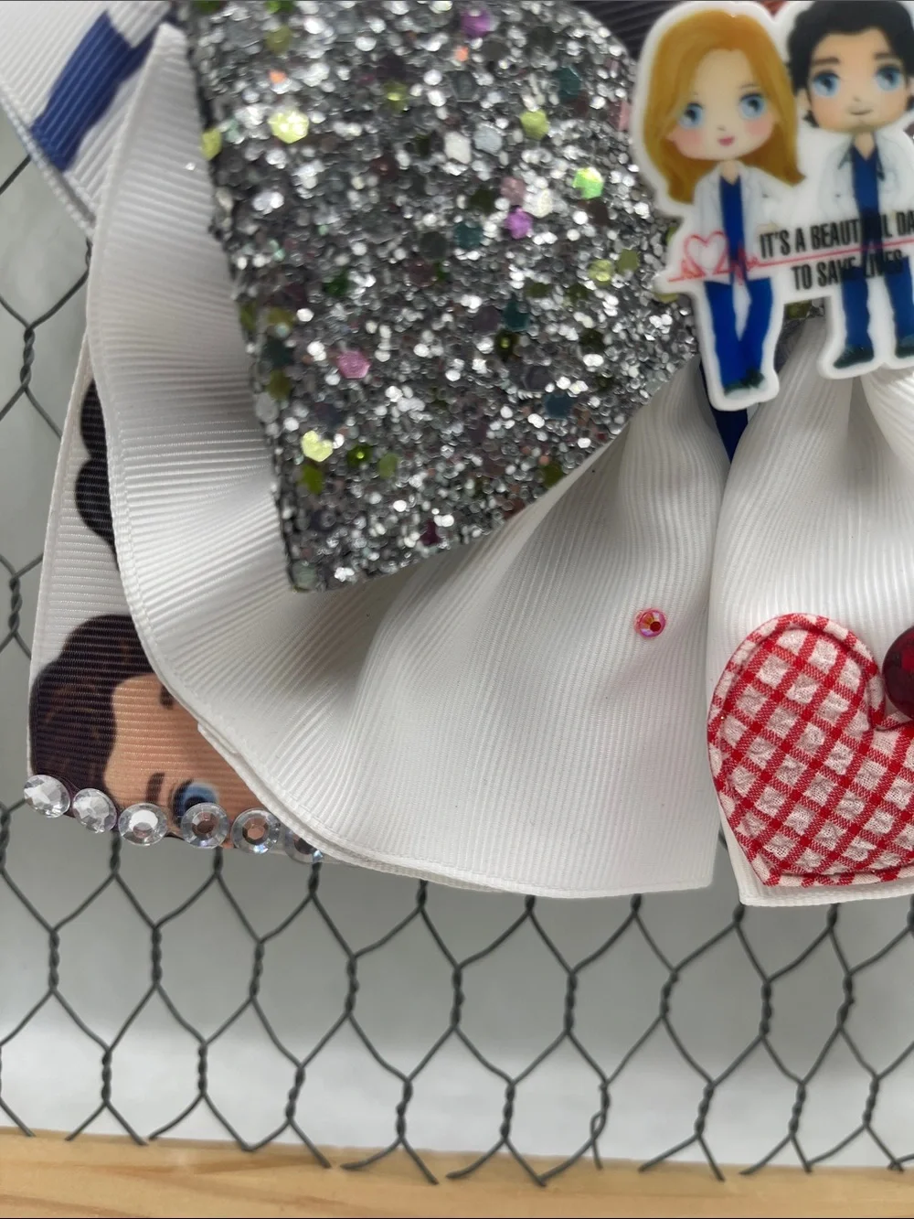 Handmade Grey's Anatomy Inspired Fan Art Hair Bow